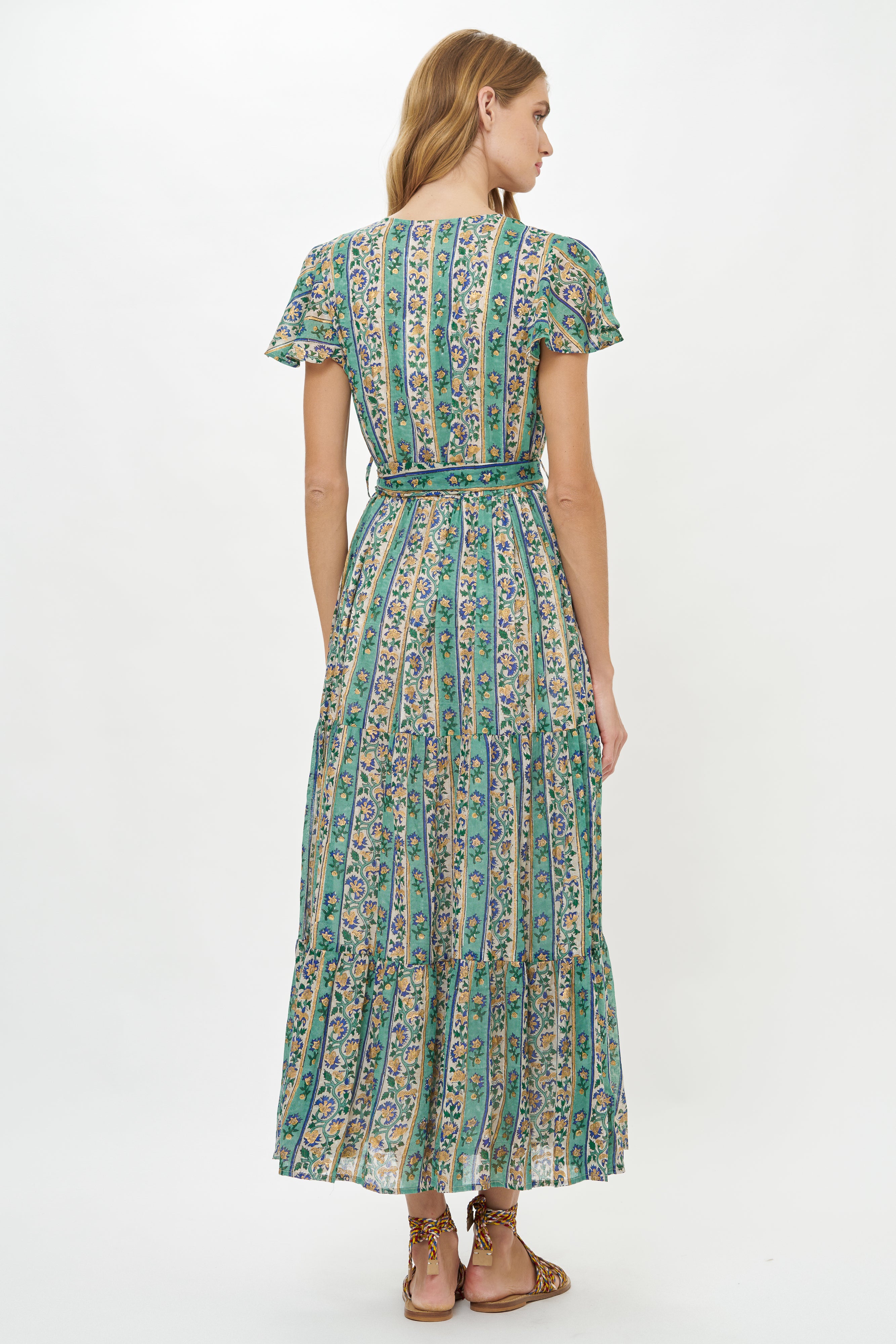 V-Neck Maxi- Taj Aqua