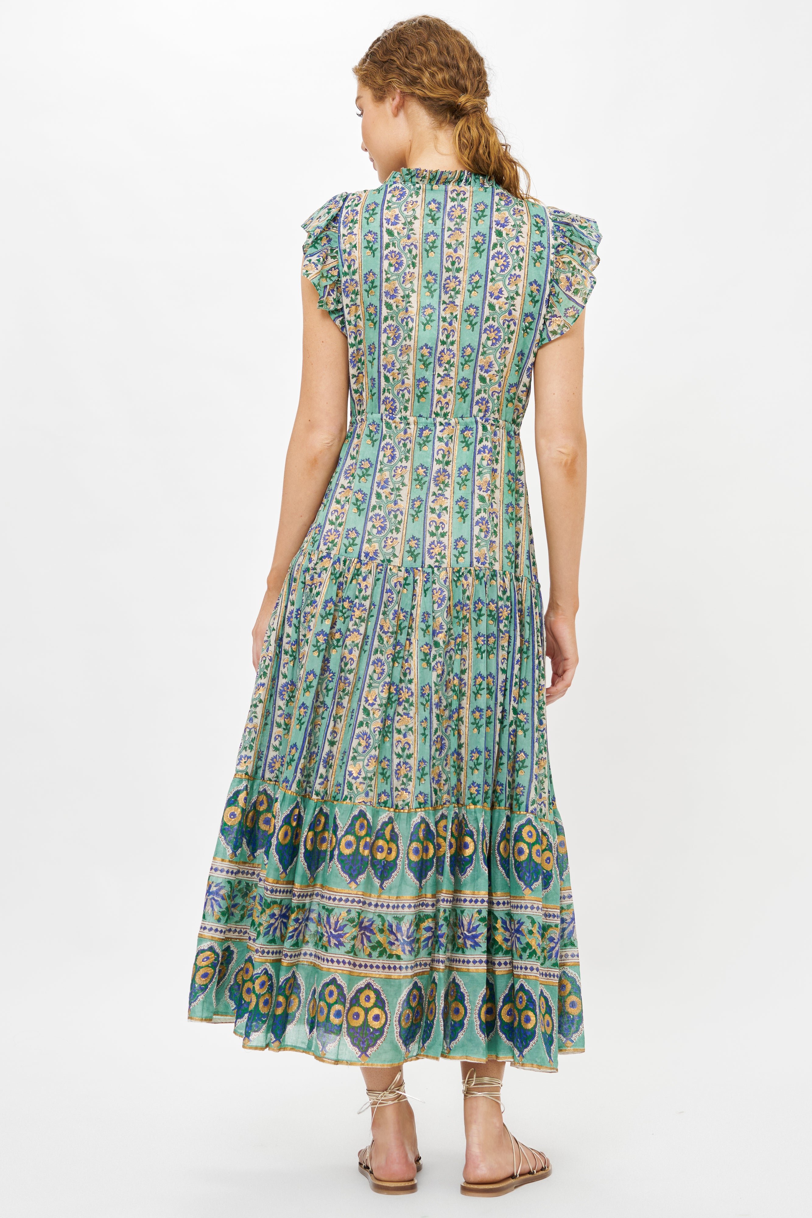 Cinched Flirty Midi- Taj Aqua