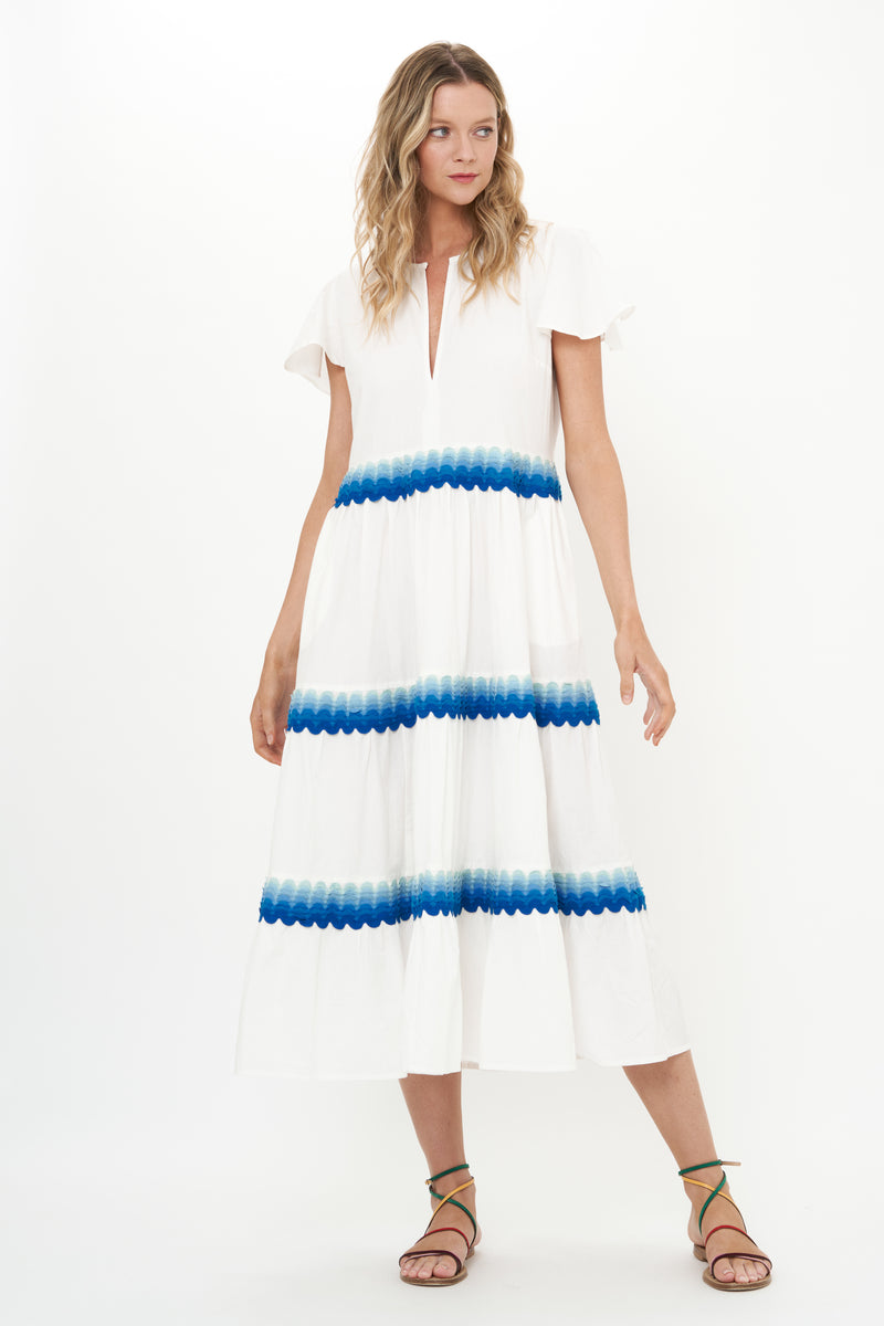 V-Neck Maxi- Pacifica Blue