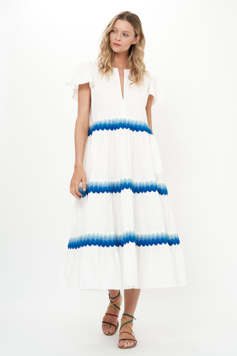 V-Neck Maxi- Pacifica Blue