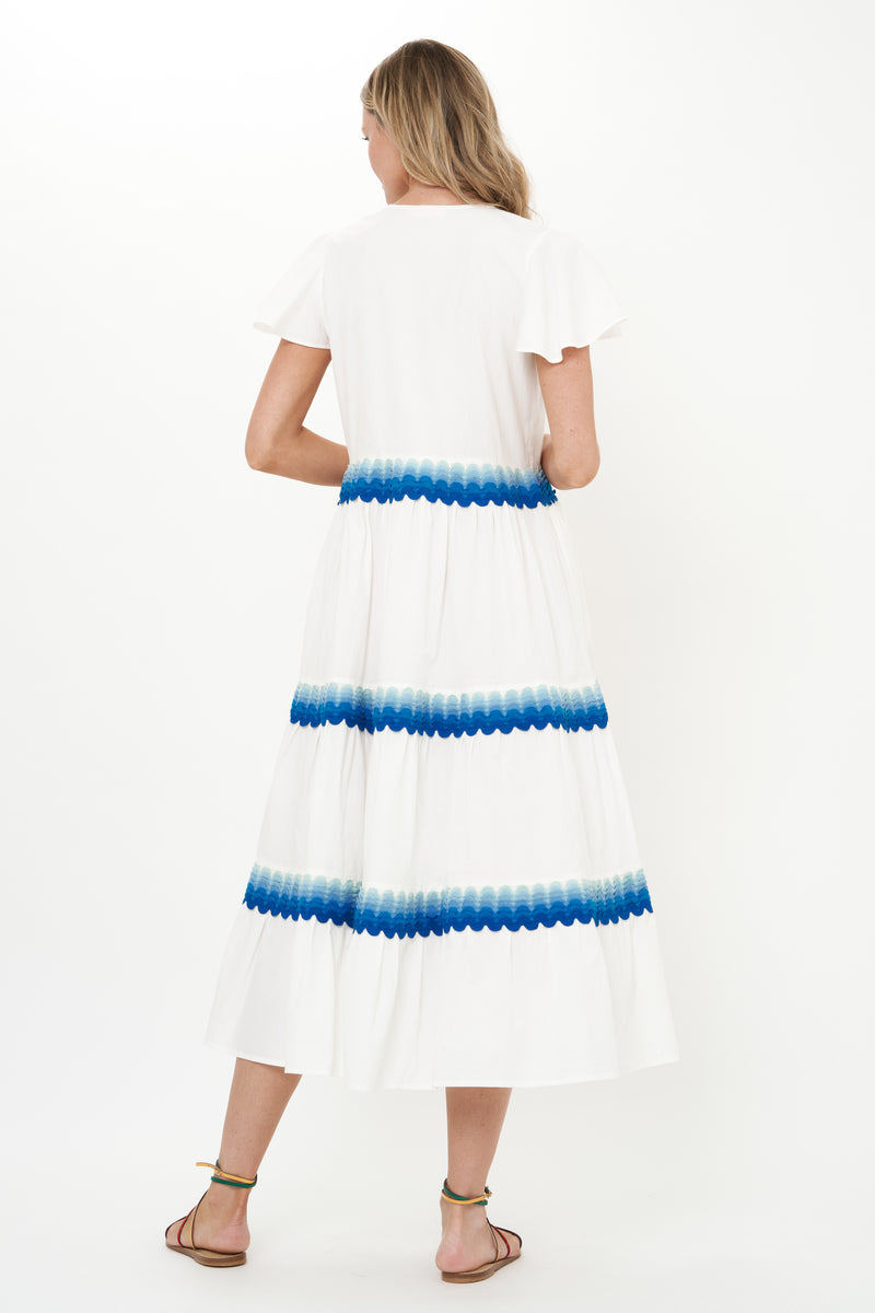 V-Neck Maxi- Pacifica Blue