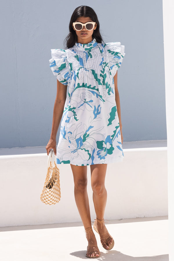 Pintuck Ruffle Mini- Orchid Green
