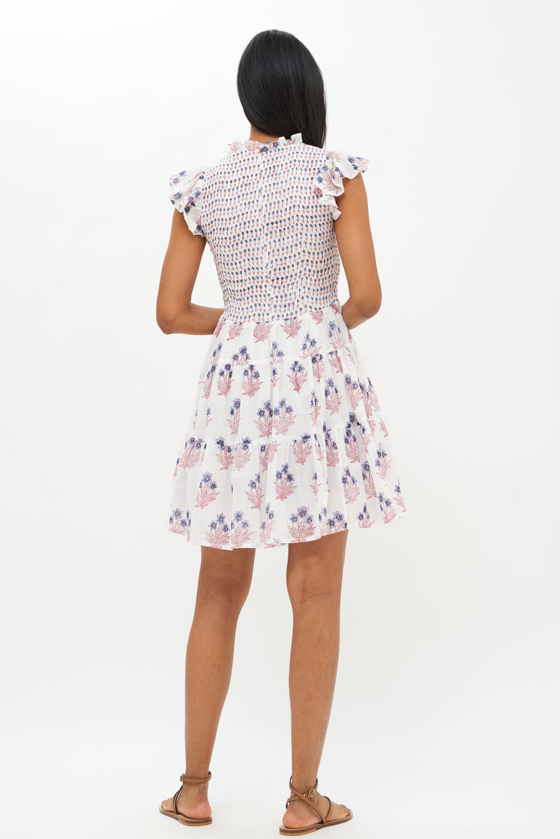Smocked Flirty Short- Plumeria Navy