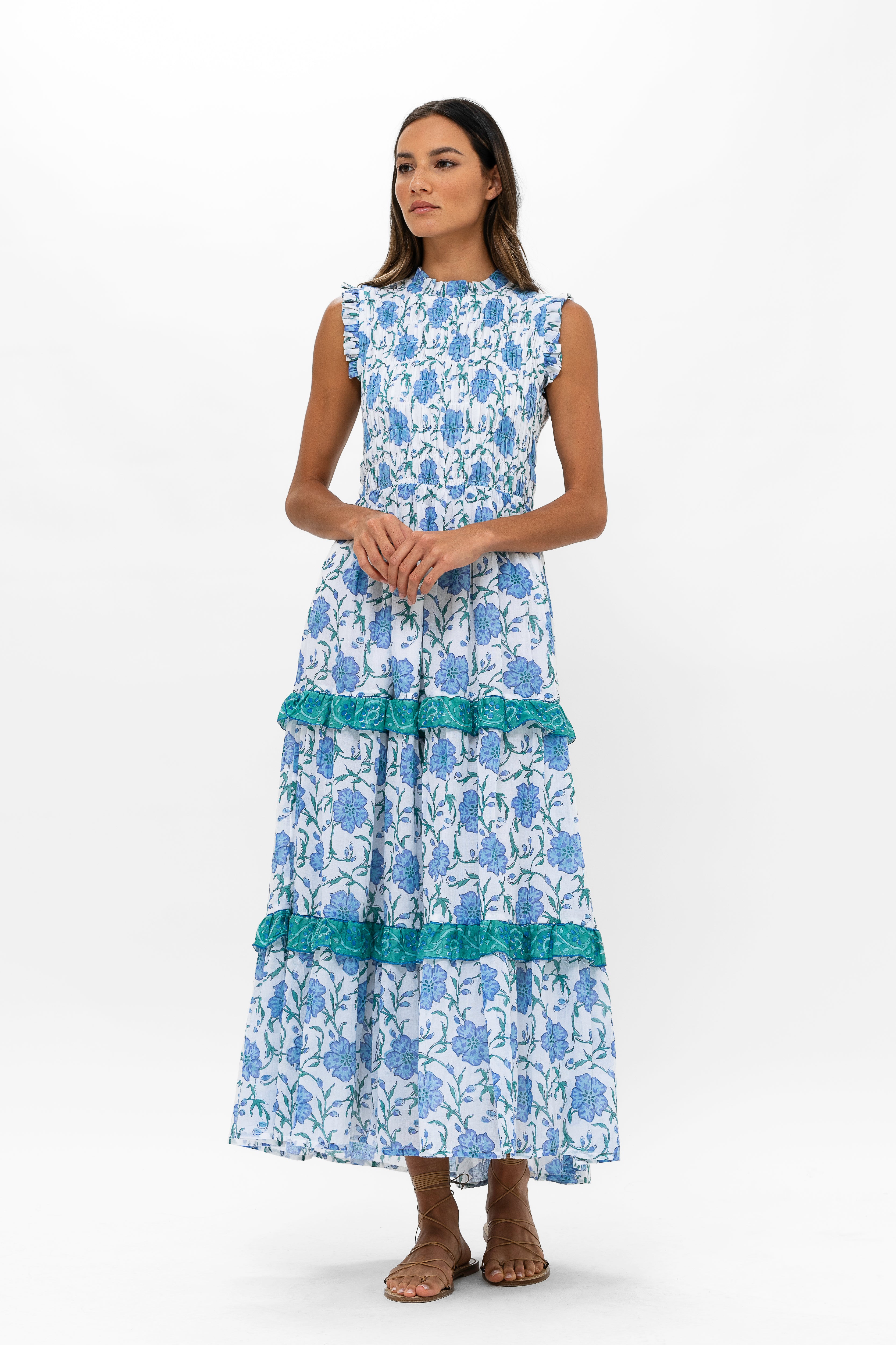 Sleeveless Smocked Maxi- Poppy Blue – OLIPHANTDESIGN