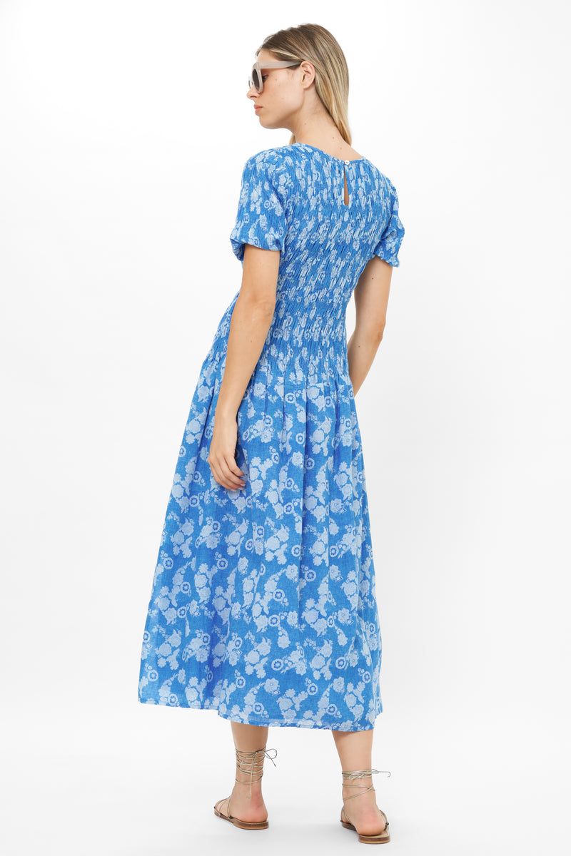 Smocked Drop Waist Maxi- Pretoria Navy