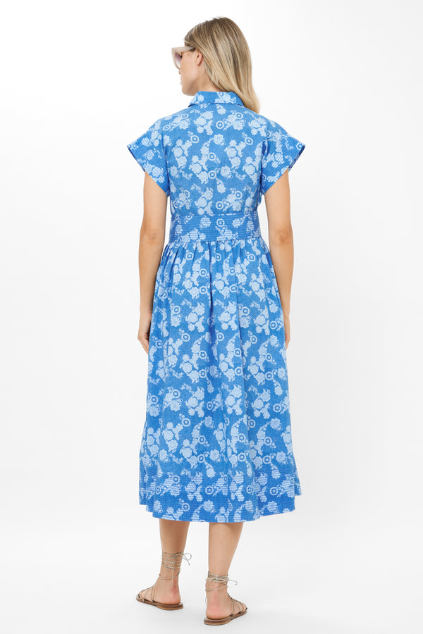 Belted Shirt Dress- Pretoria Navy