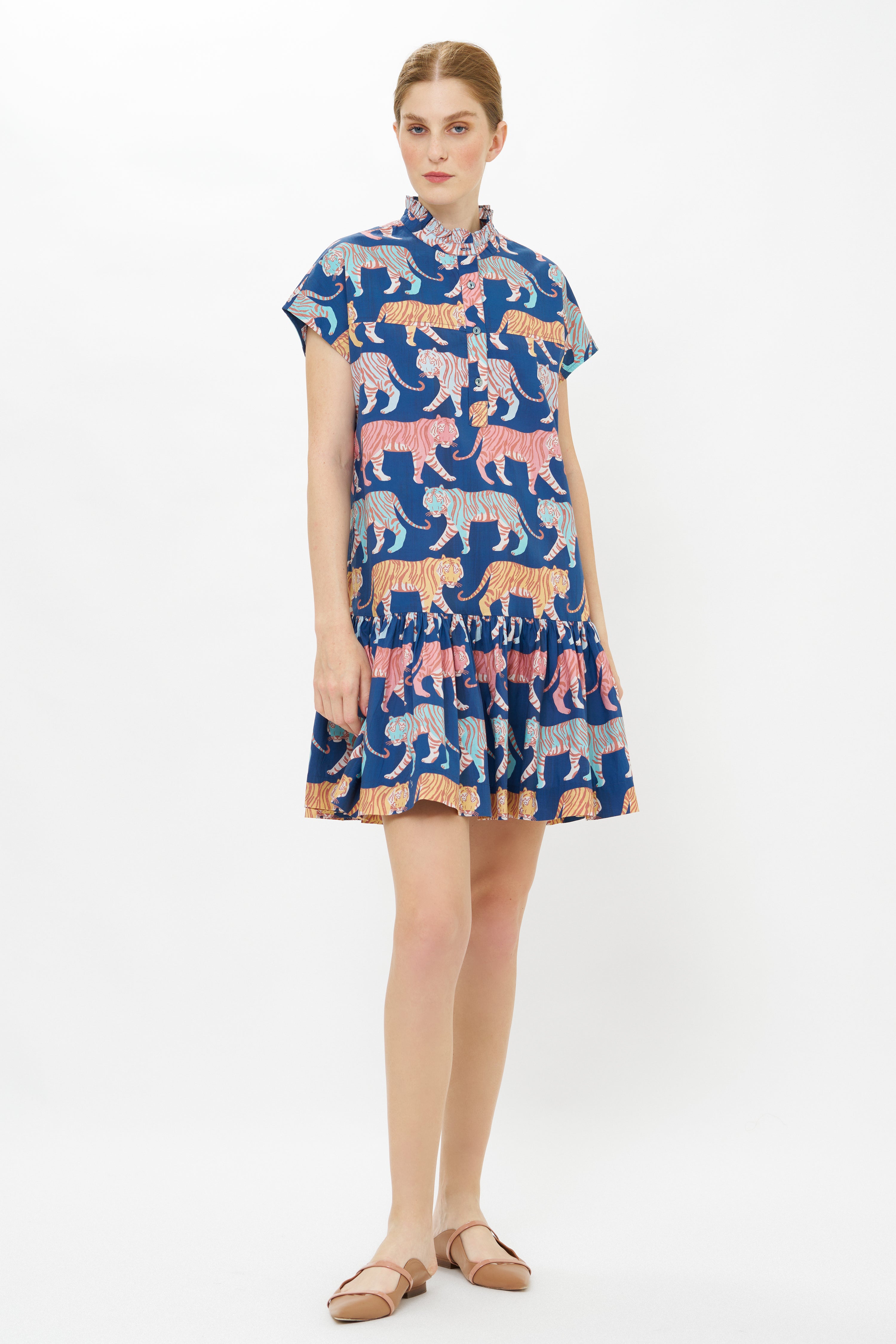 Cap Sleeve Mini- Raj Navy