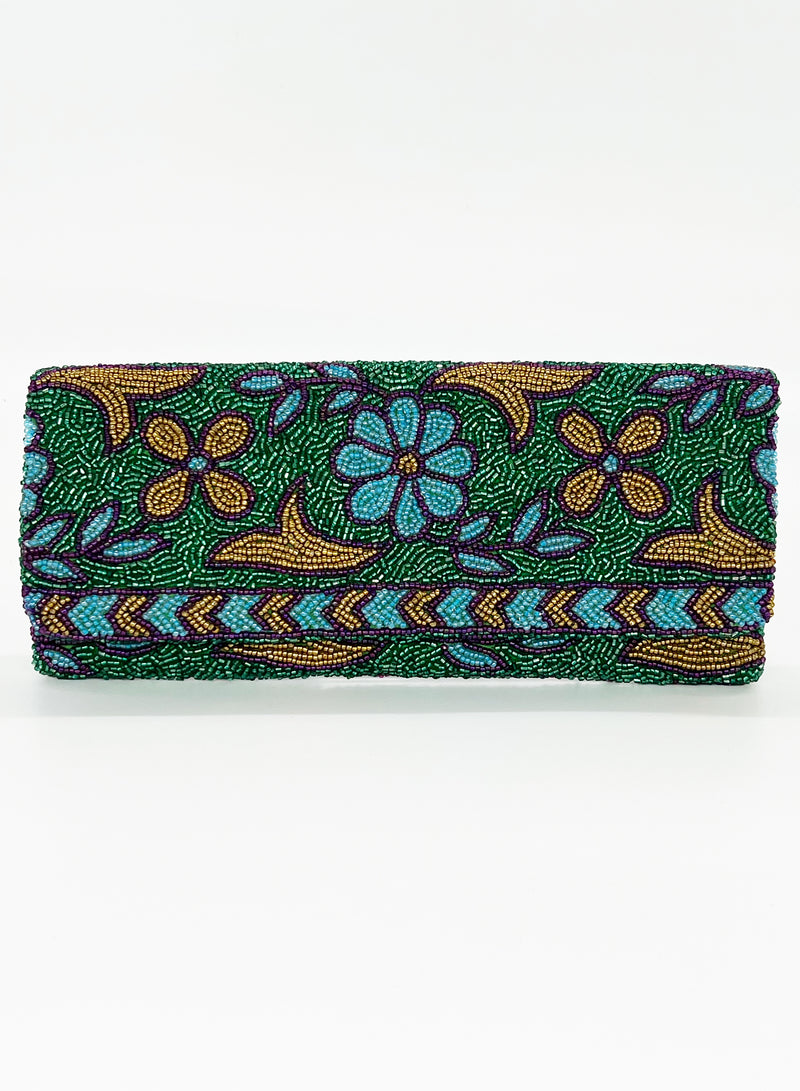 Beaded Clutch- Regent Green Gold