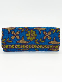 Beaded Clutch- Regent Blue Gold