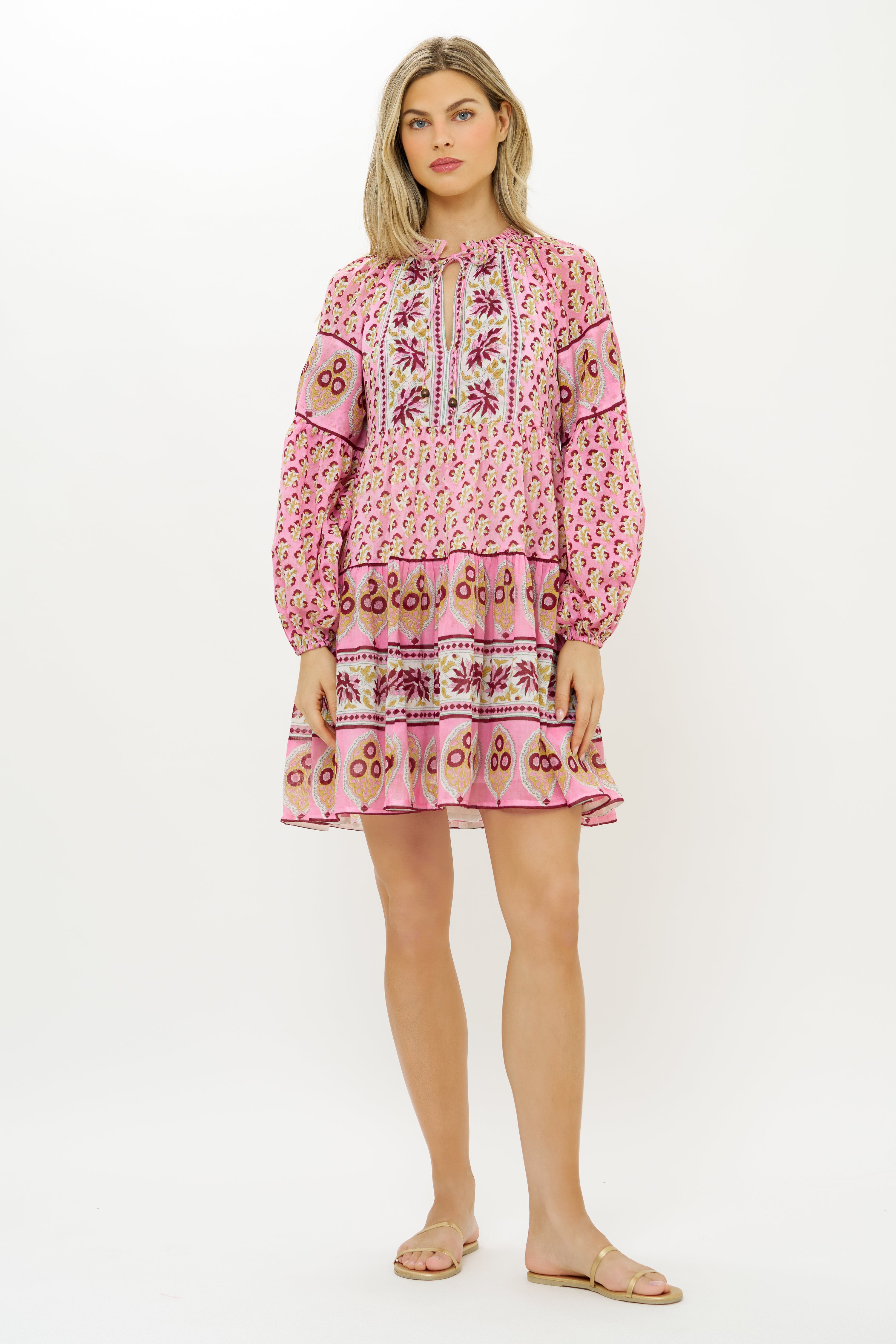 Balloon Sleeve Short- Riad Rhubarb