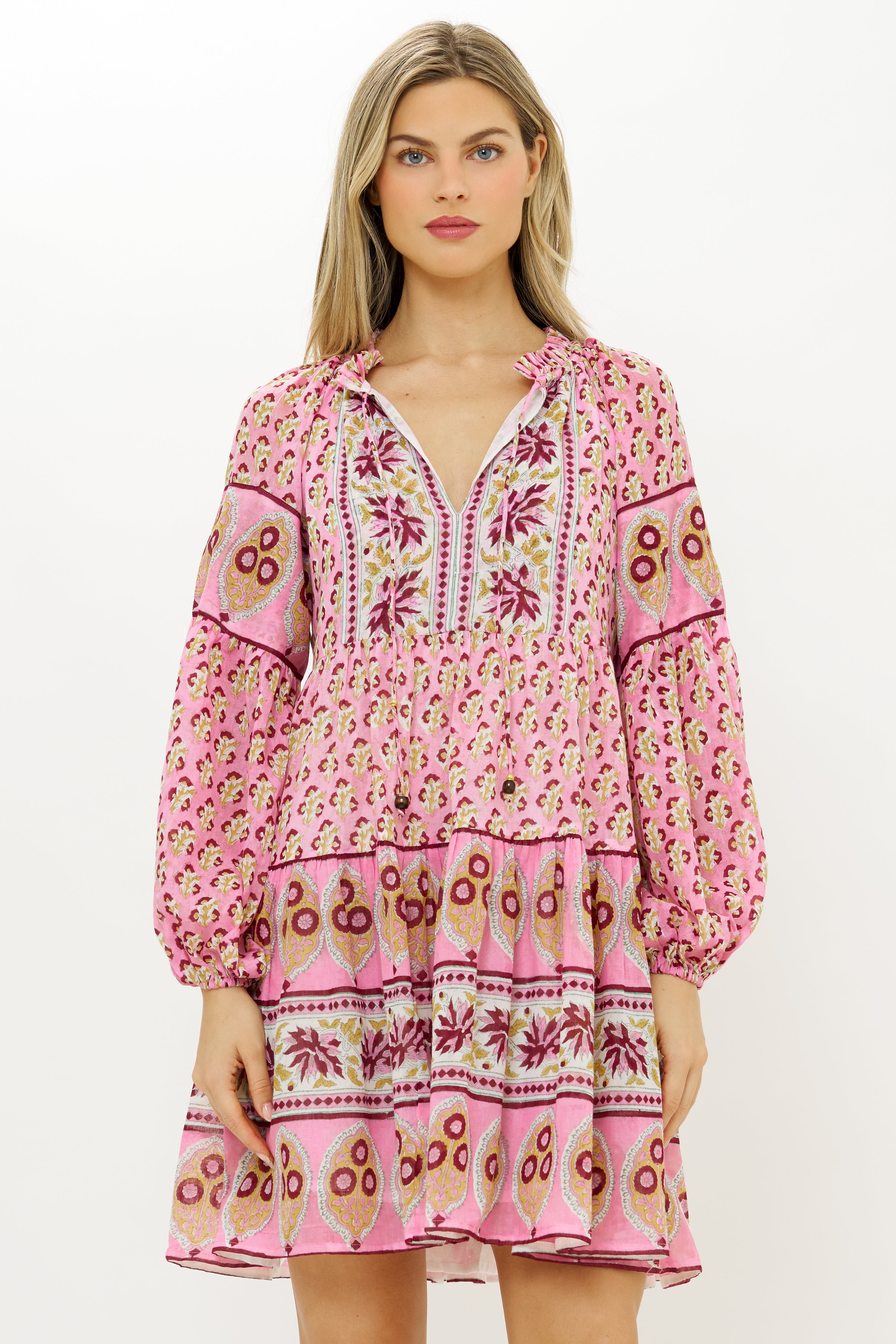 Balloon Sleeve Short- Riad Rhubarb