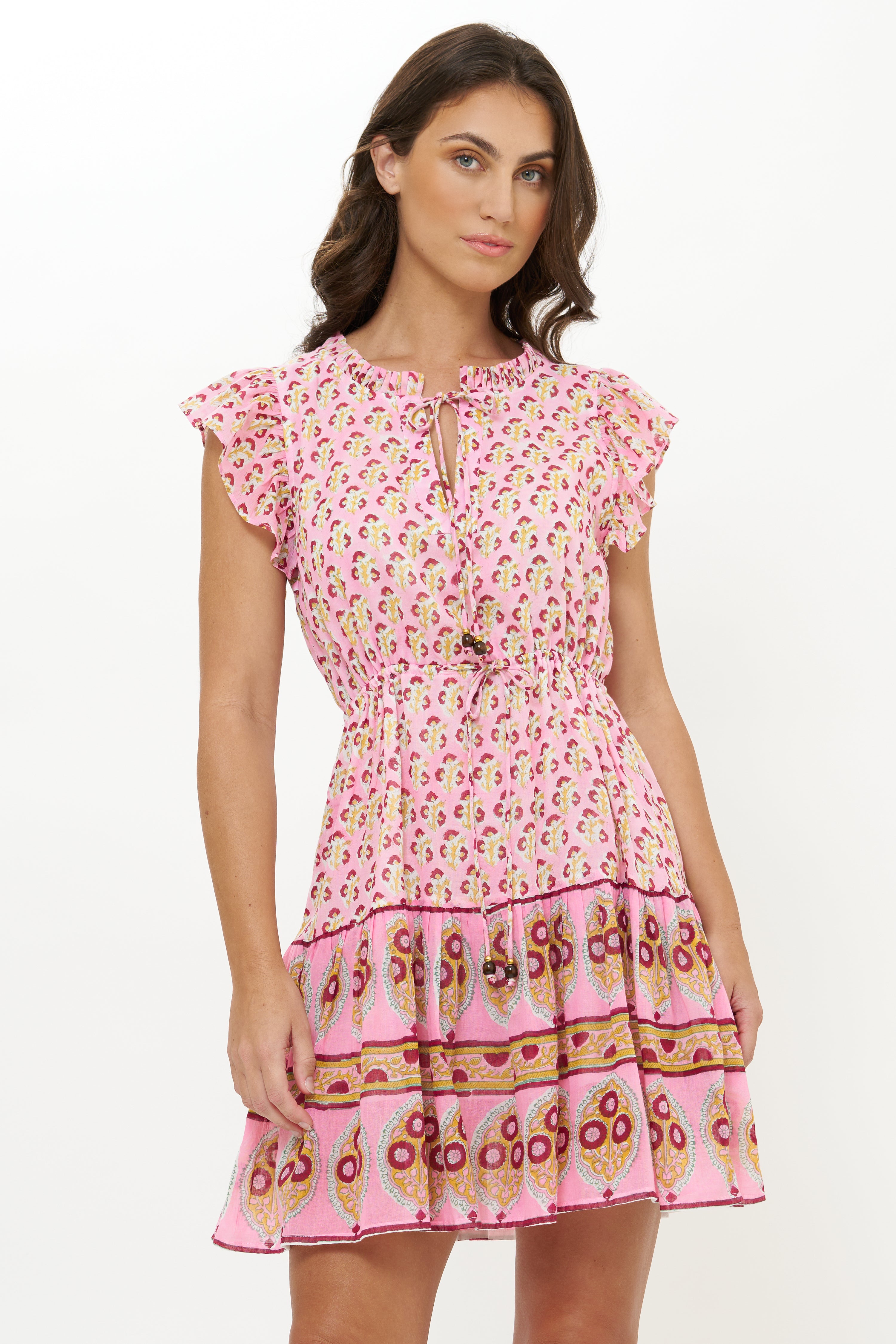 Cinched Flirty Short- Riad Rhubarb