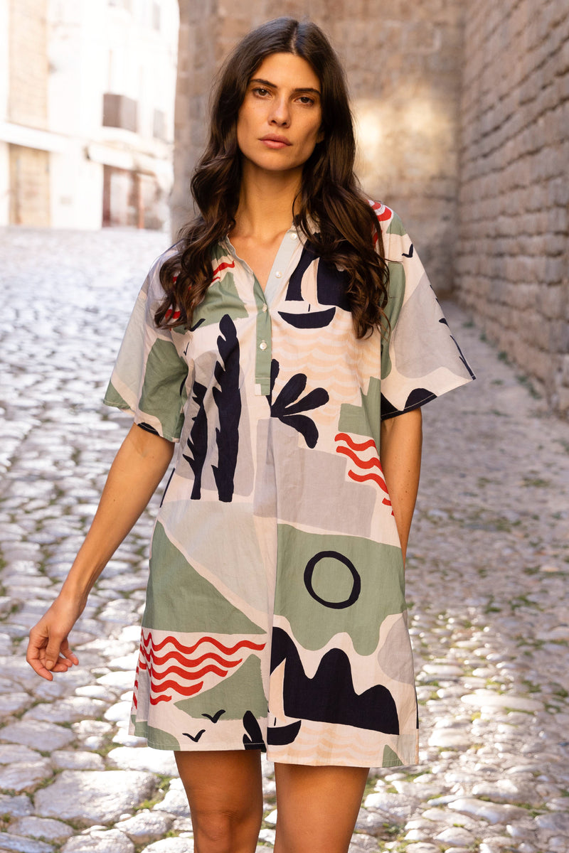 Pocket Dress- Riviera Sage