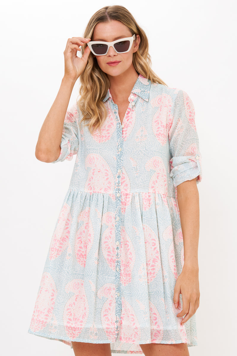 Long Sleeve Shirt Dress Mini- Samode Green