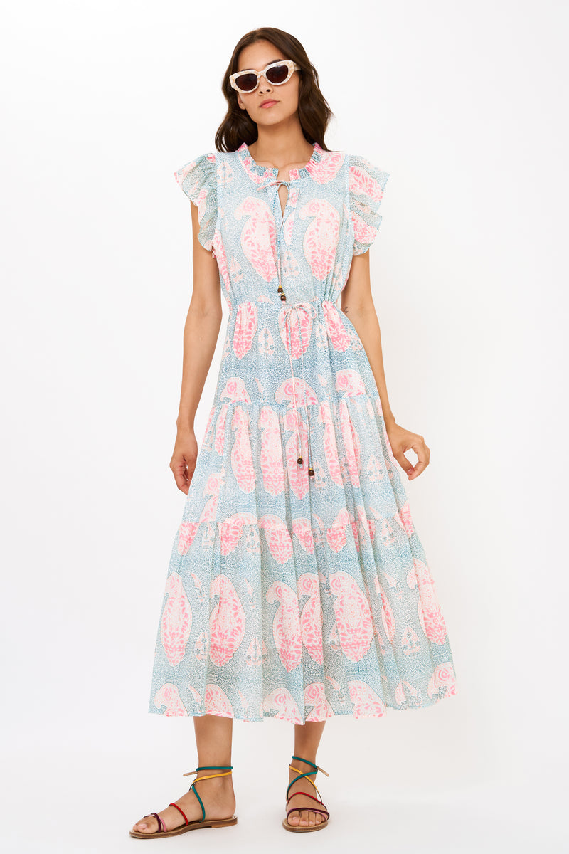 Cinched Flirty Midi- Samode Green