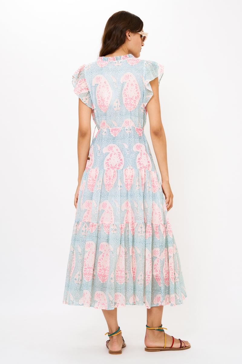 Cinched Flirty Midi- Samode Green