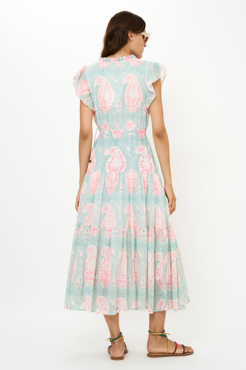 Cinched Flirty Midi- Samode Green