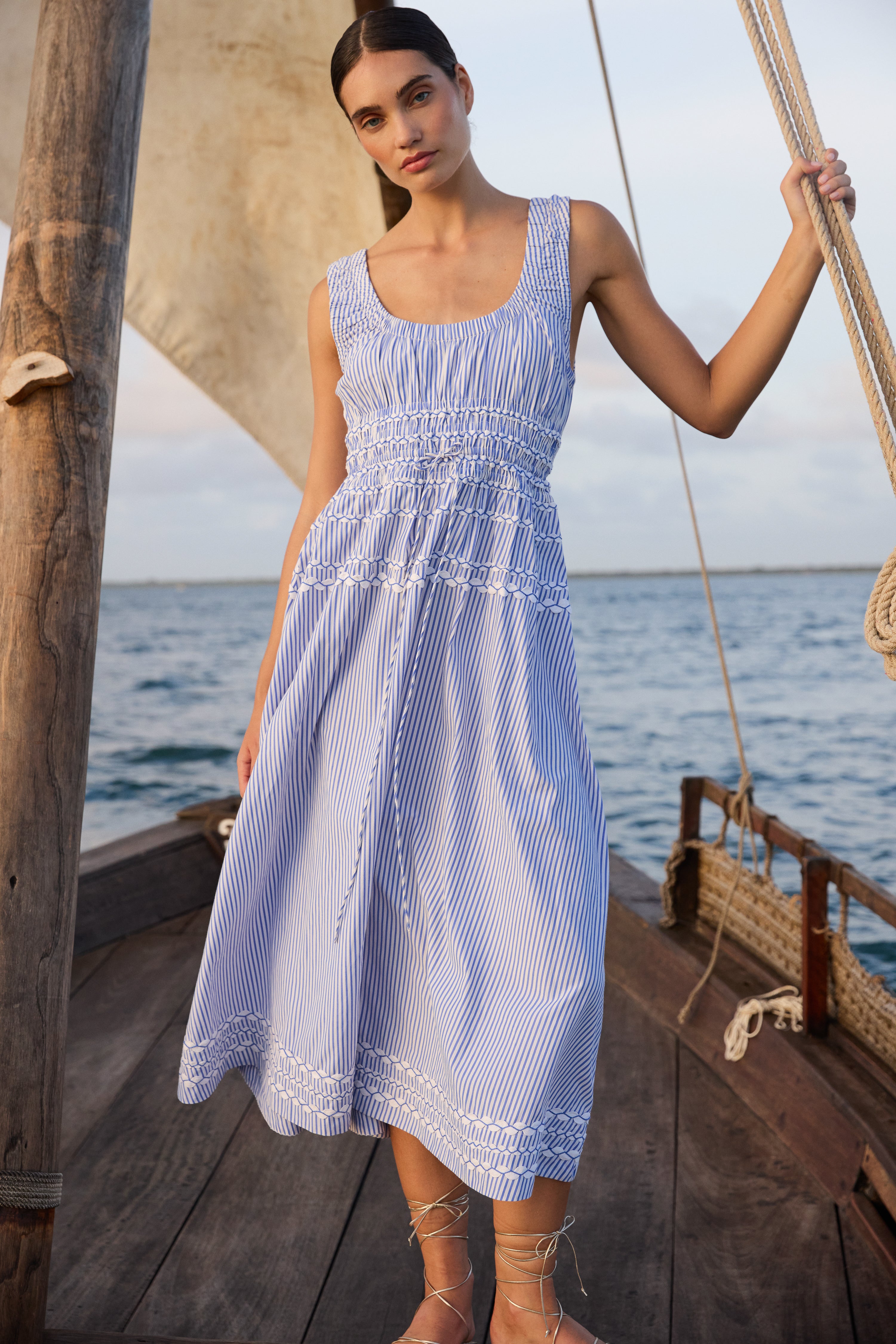 Harper Dress- Sconset Blue