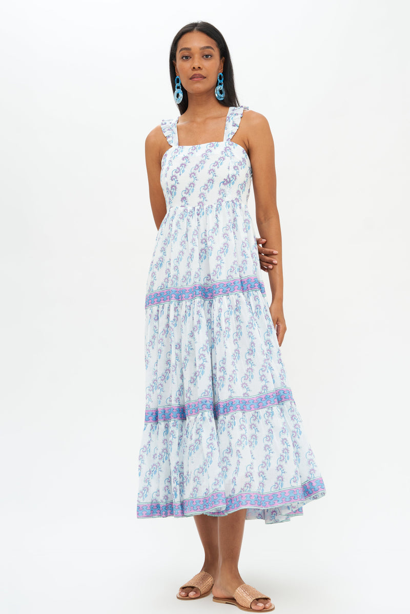 Ruffle Cross Back Midi- Selva Lilac