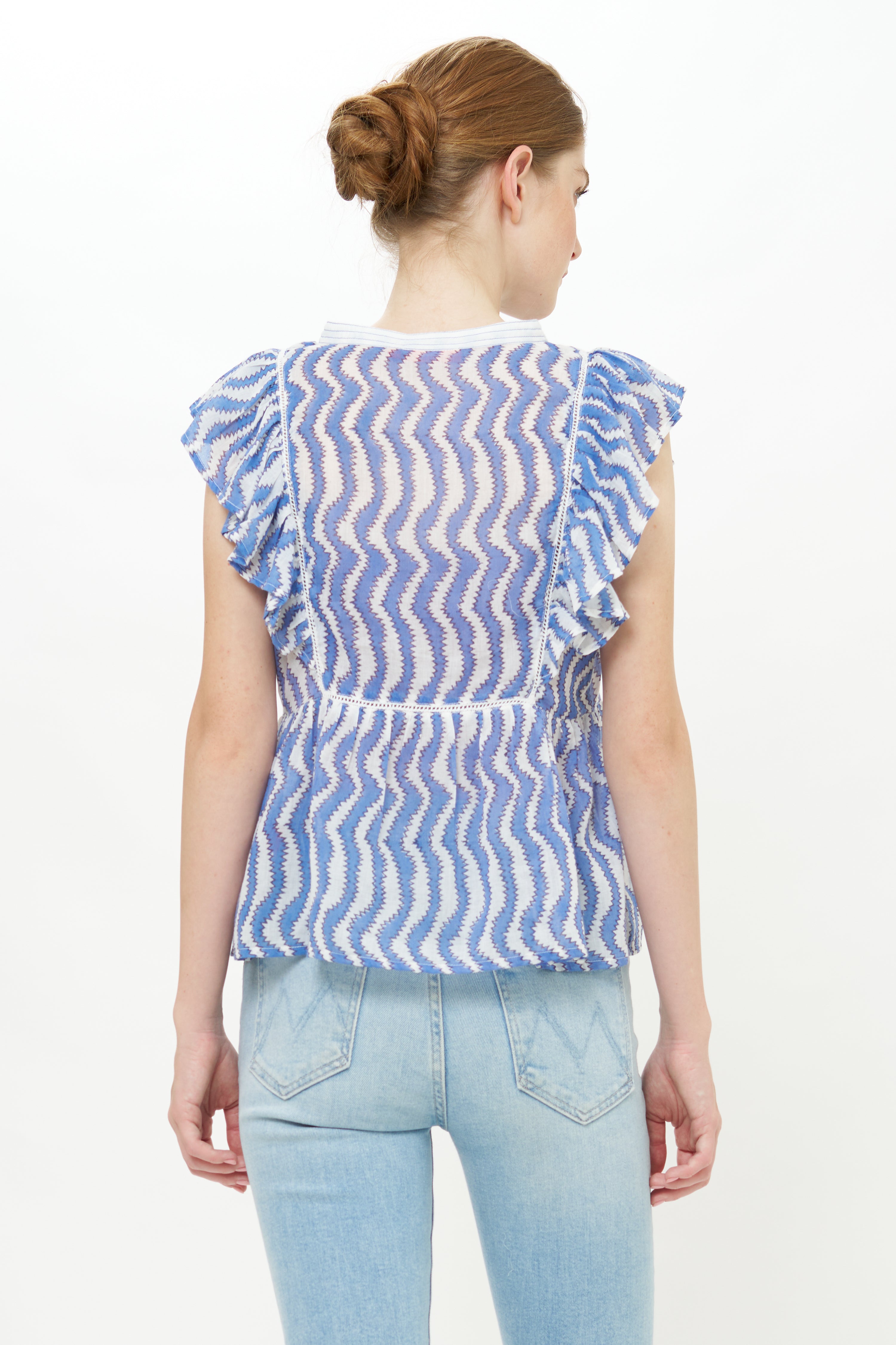 Flirty Tie Top- Sierra Blue
