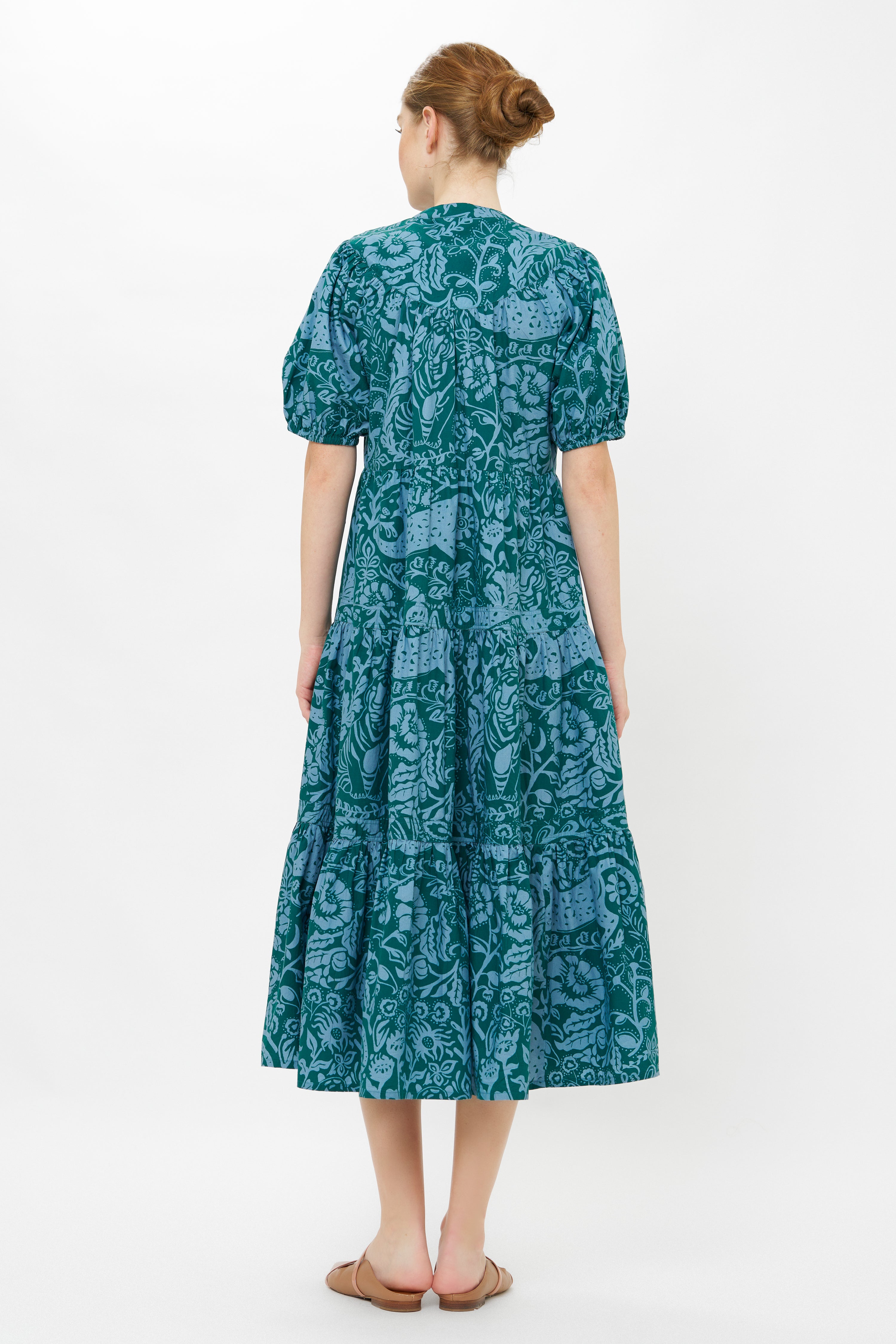 Scoop Tiered Midi- Singita Green