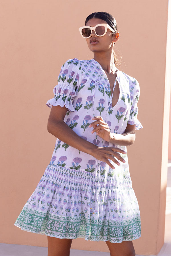 Smocked Drop Mini- Bloom Lilac