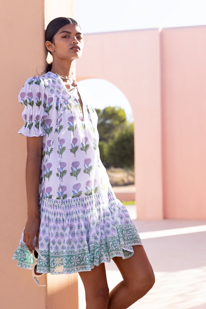 Smocked Drop Mini- Bloom Lilac