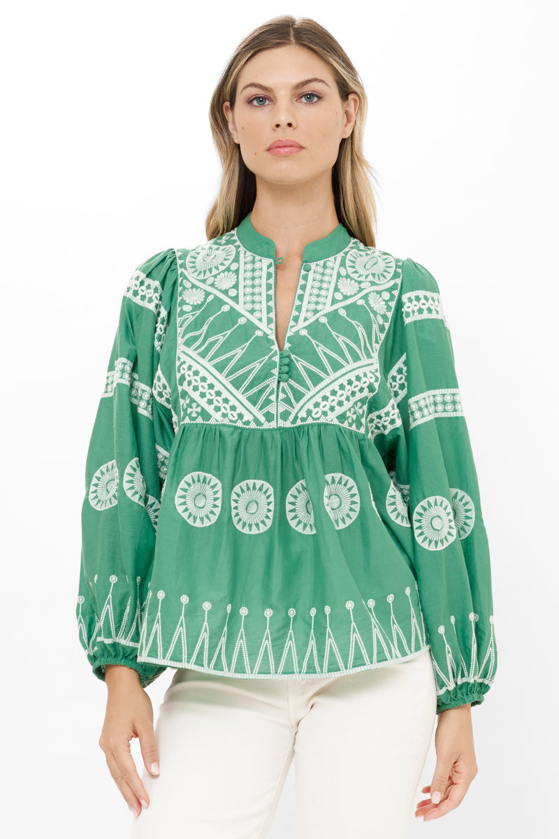 Mandarin Balloon Top- Soleil Sage