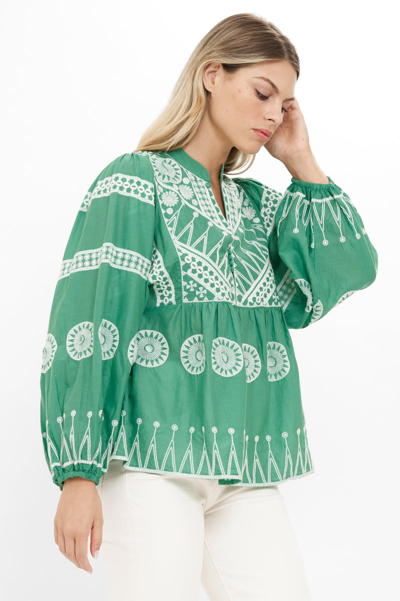 Mandarin Balloon Top- Soleil Sage