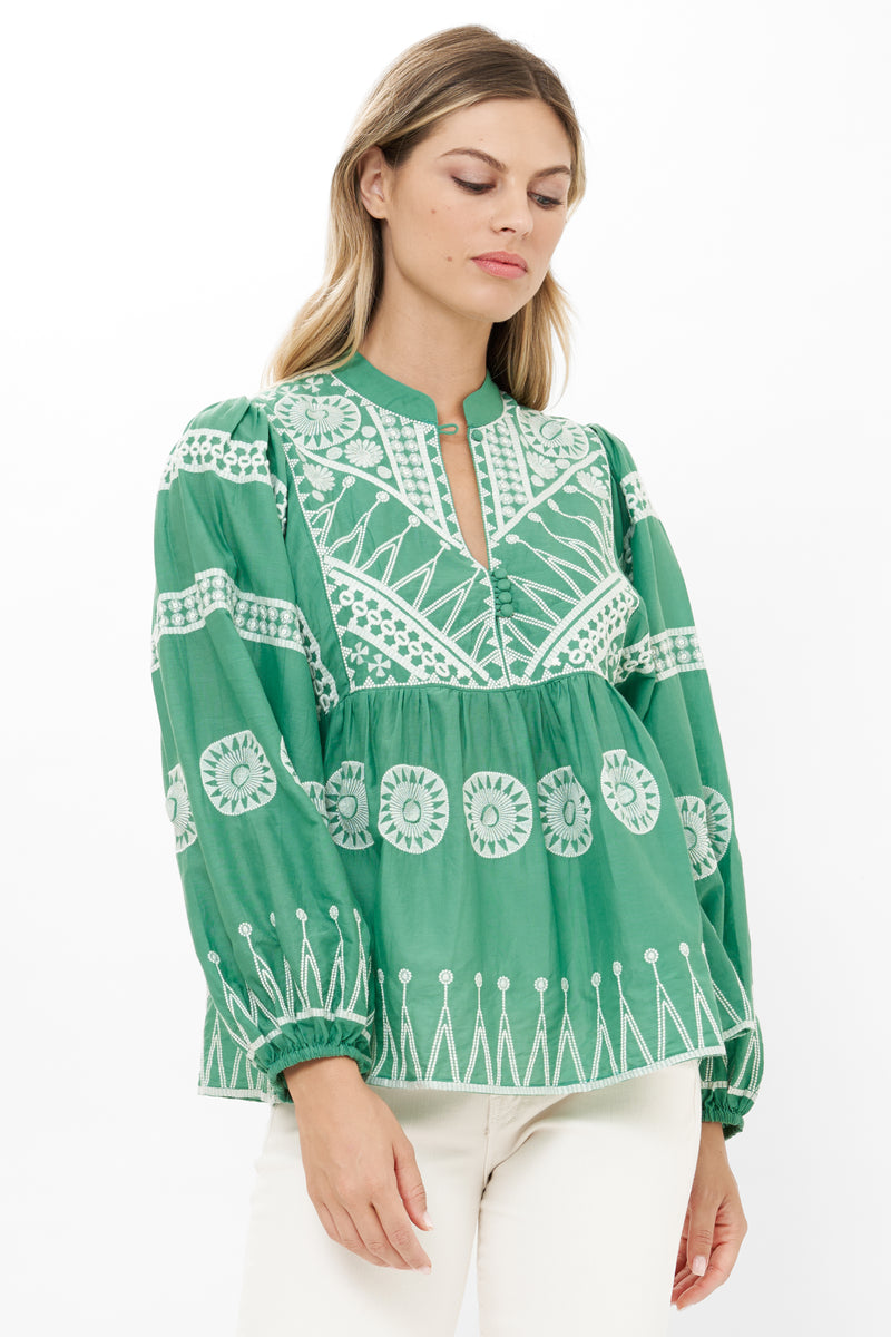 Mandarin Balloon Top- Soleil Sage