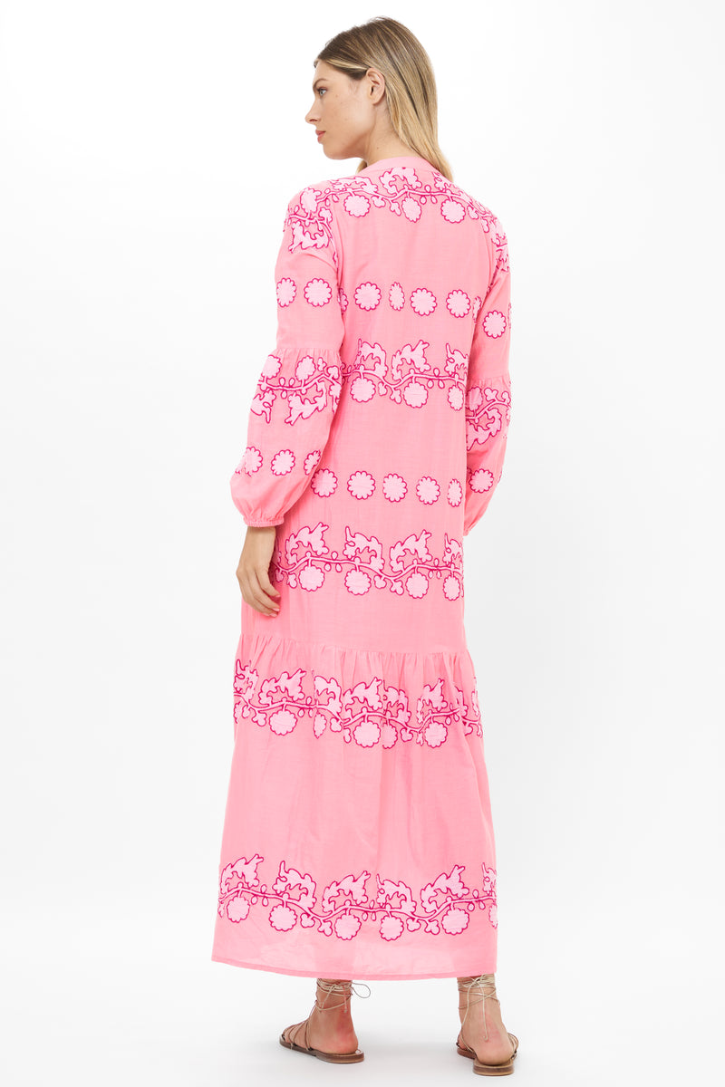 Balloon Sleeve Maxi- Tangier Pink