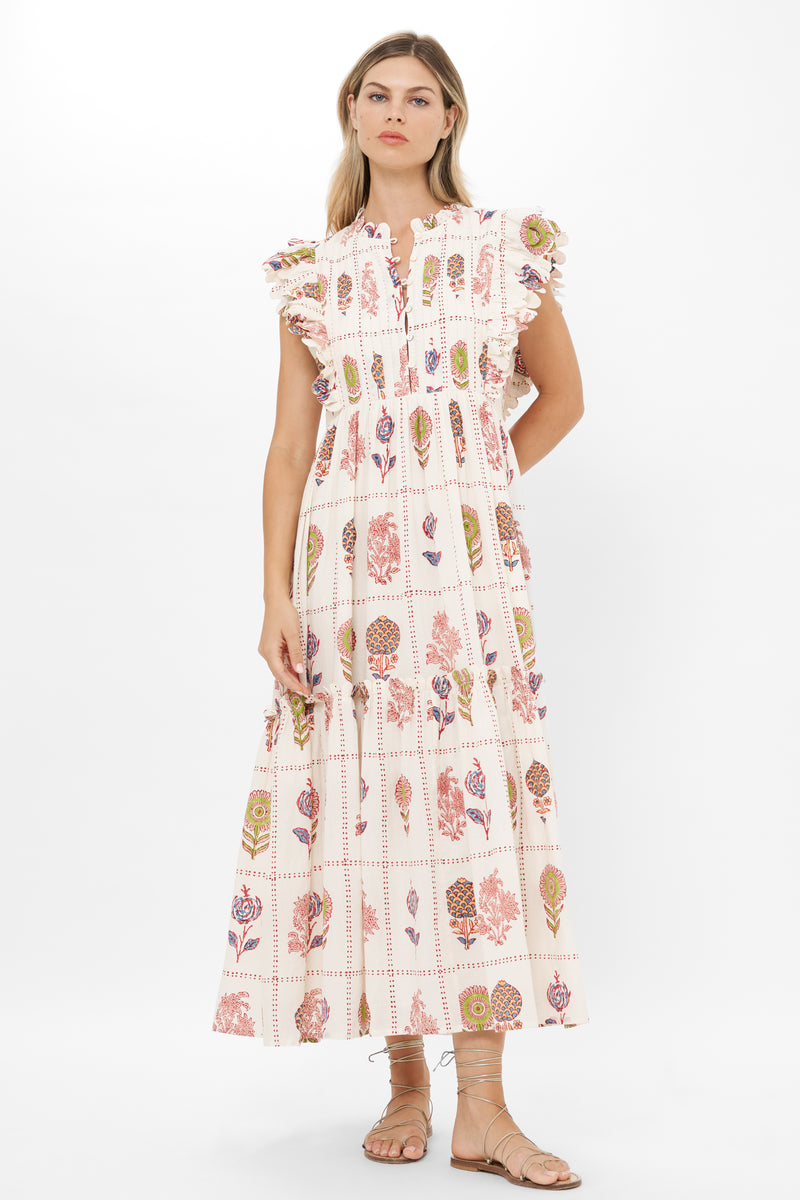 Scallop Pintuck Maxi- Taormina Cream