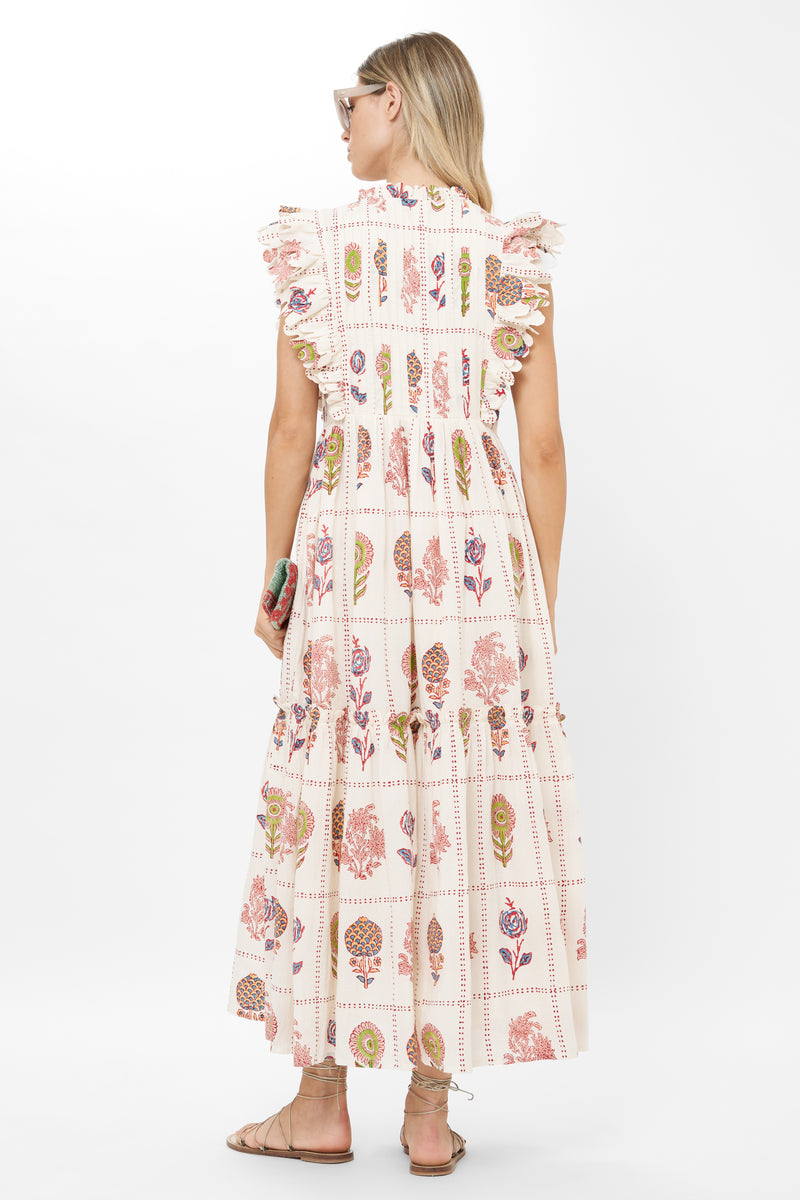 Scallop Pintuck Maxi- Taormina Cream