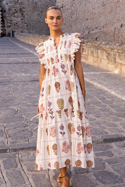 Scallop Pintuck Maxi- Taormina Cream