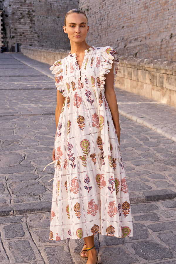 Scallop Pintuck Maxi- Taormina Cream