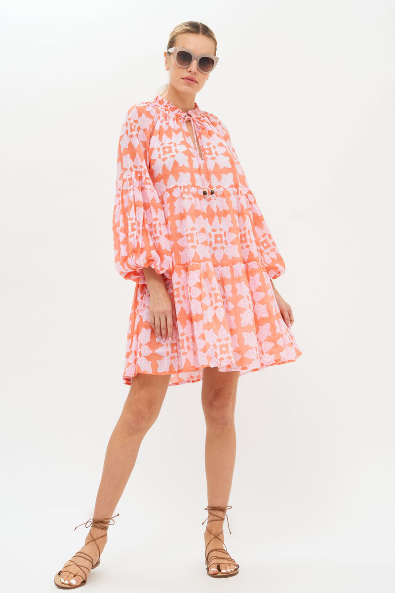 Balloon Sleeve Short- Tigerlily Orange