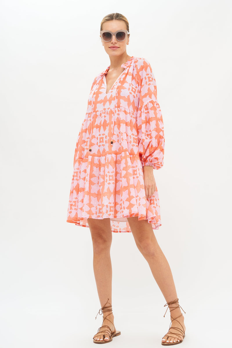 Balloon Sleeve Short- Tigerlily Orange