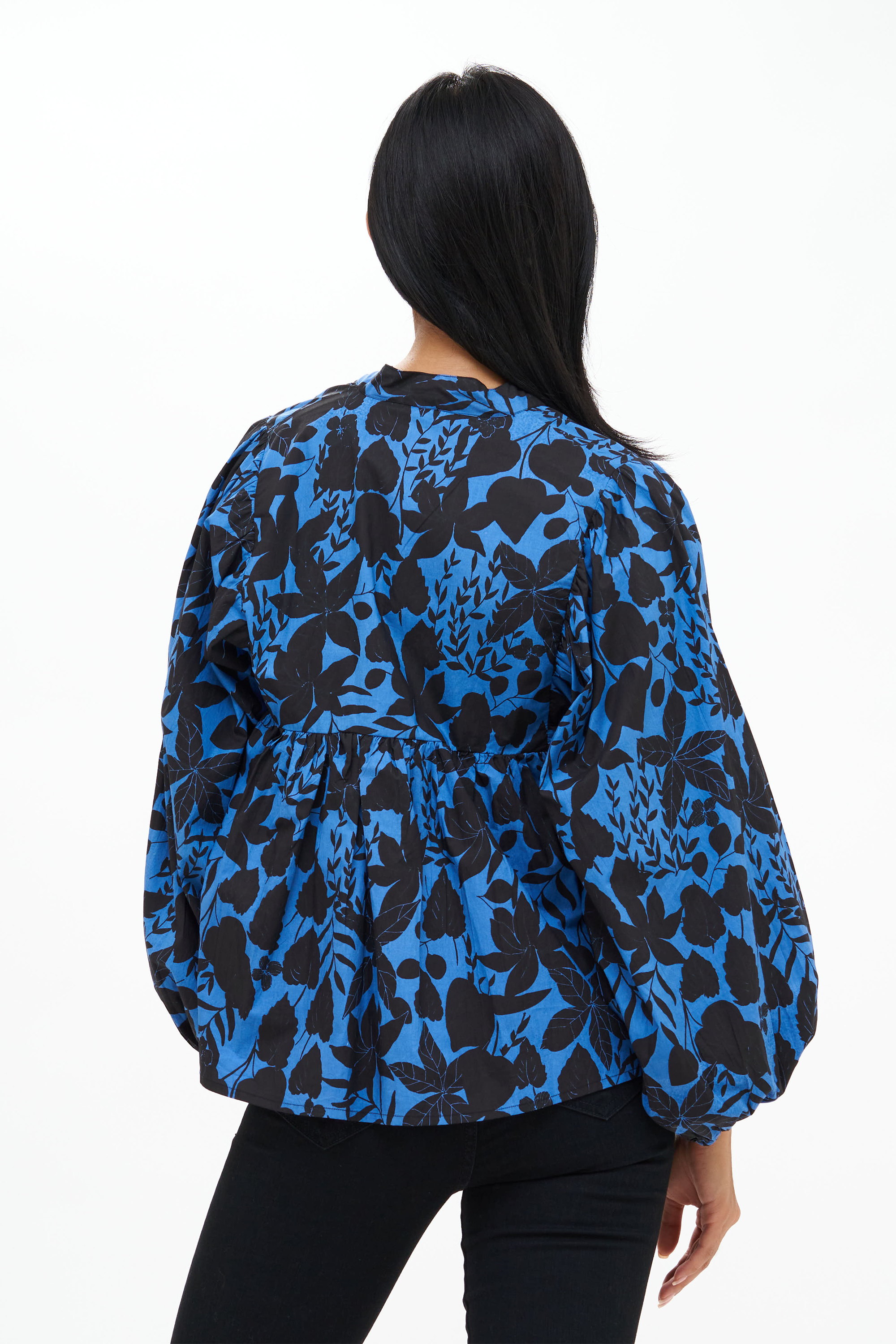 Mandarin Balloon Top- Willow Blue