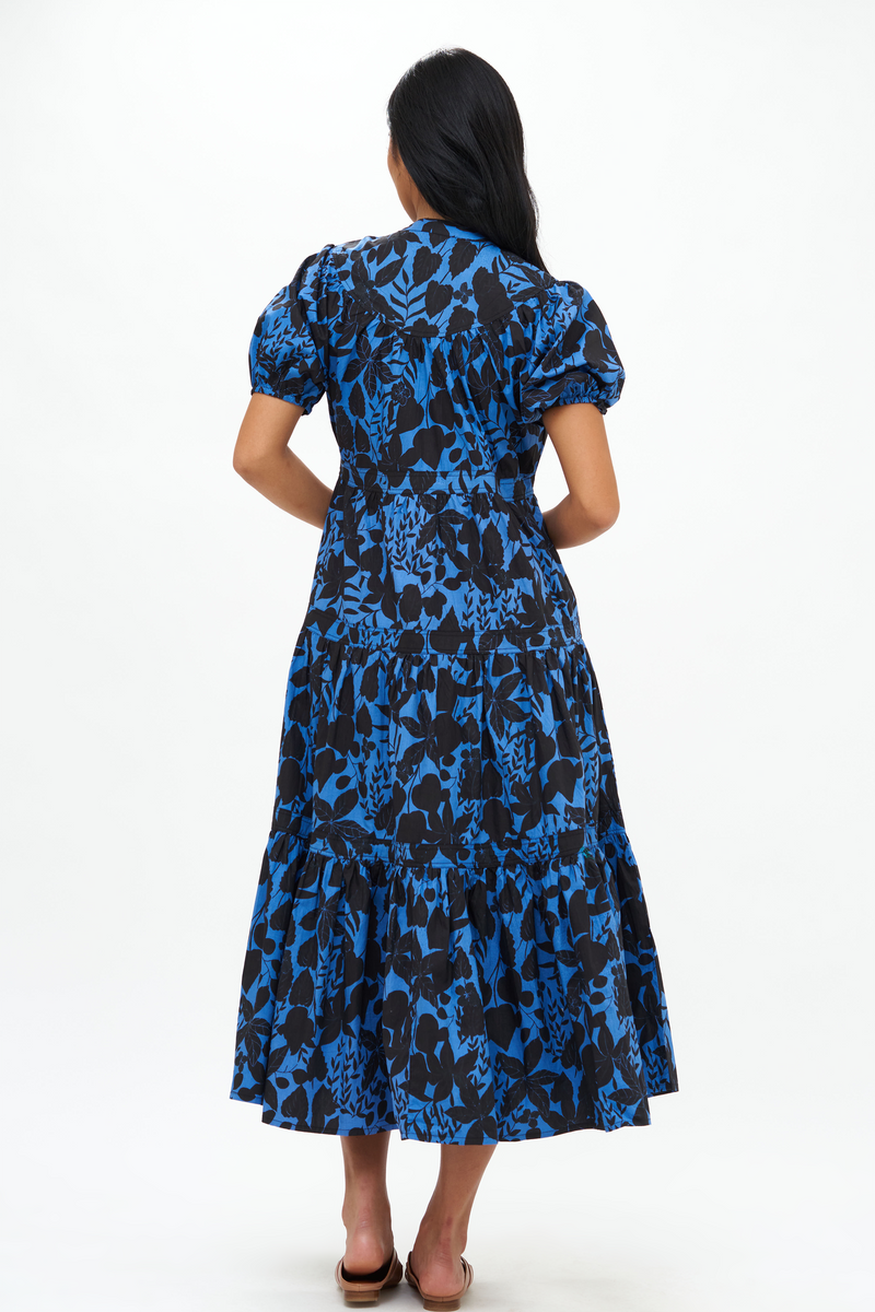 Scoop Tiered Midi- Willow Blue