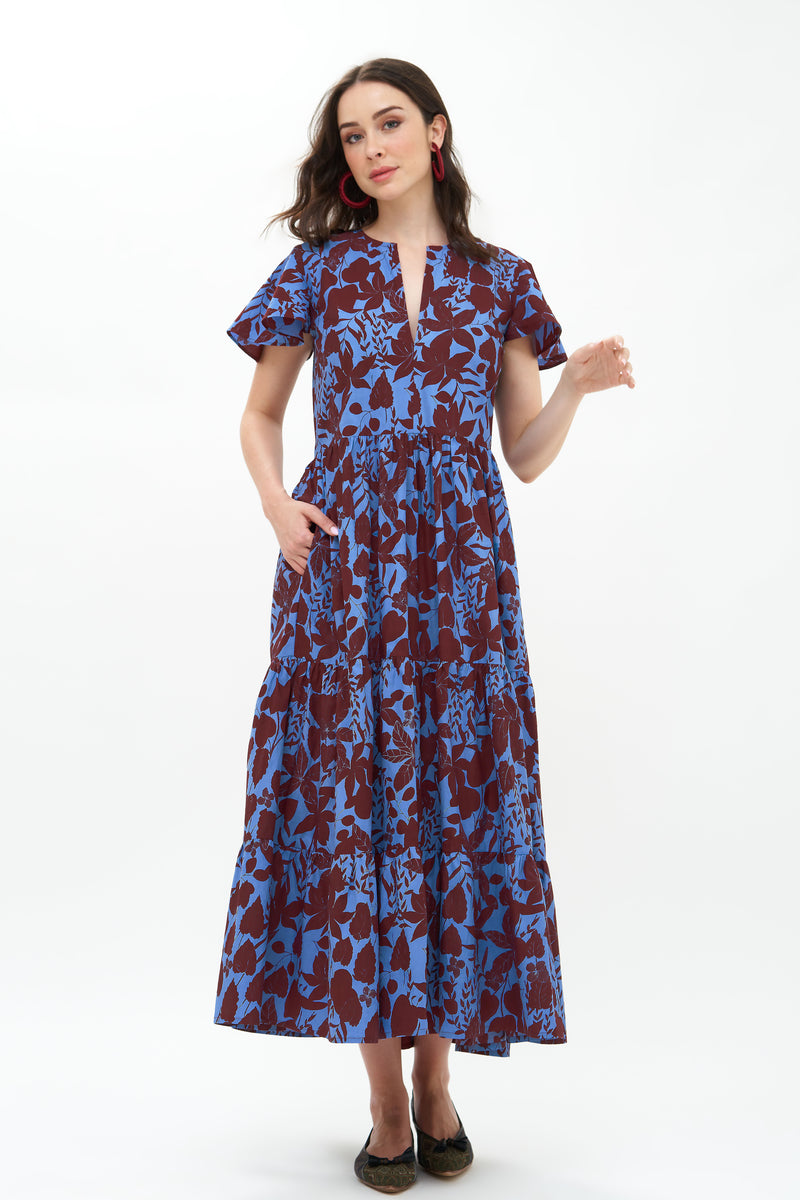 V-Neck Maxi- Willow Rhubarb