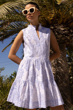 Yoke Dress- Amadora Blue