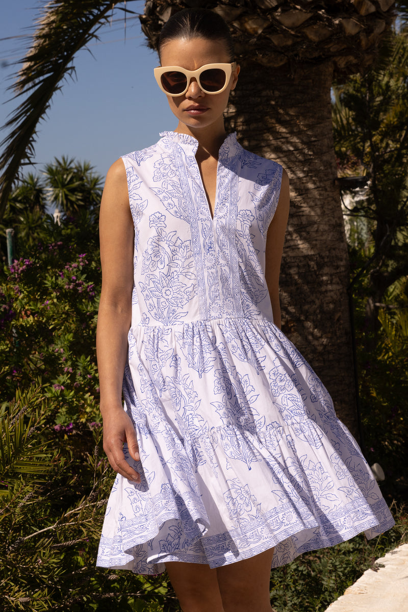 Yoke Dress- Amadora Blue