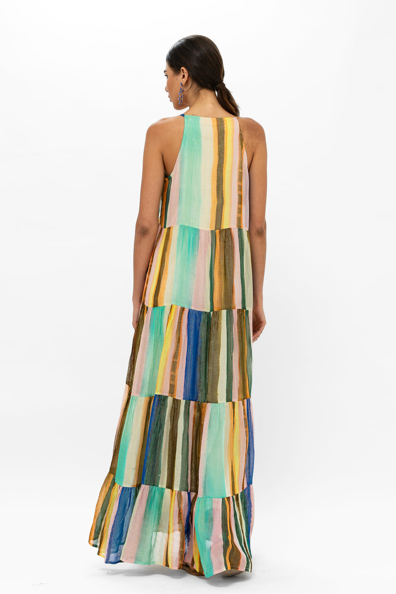 Long Tiered Tassel Dress- Zanzibar Multi