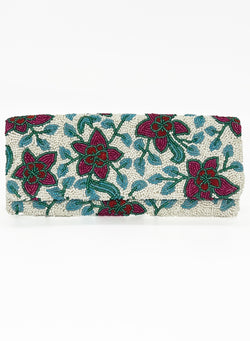 Beaded Clutch- Jardin Fuscia