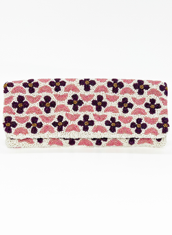 Beaded Clutch- Veranda Pink Purple