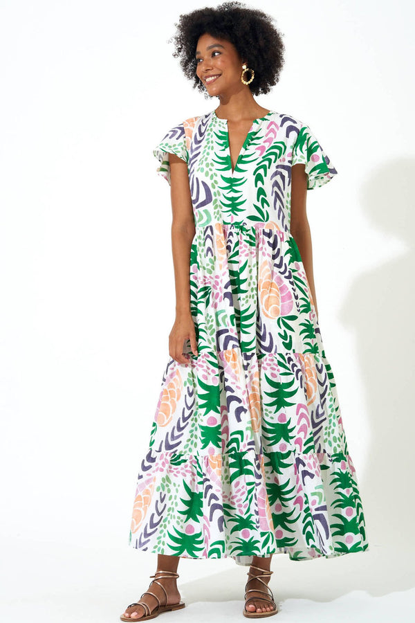 V-Neck Maxi- Grenadine White (Final Sale)