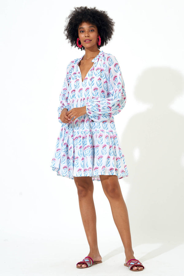 Balloon Sleeve Short- Poppy Blue