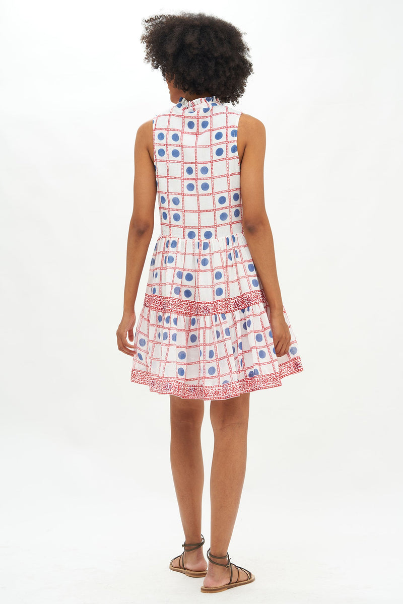 Yoke Dress- Domino Red