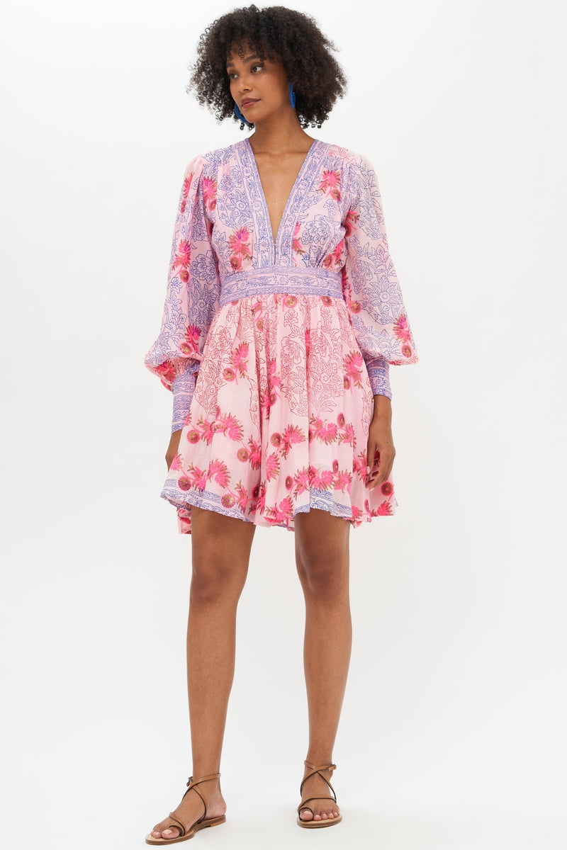 V-Neck Mini Dress- Dunmore Pink – OLIPHANTDESIGN