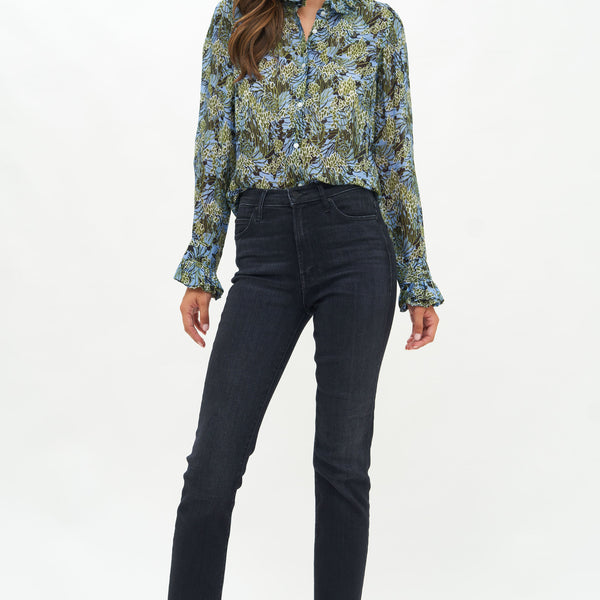 Ruffle Collar Blouse- Eden Blue – OLIPHANTDESIGN